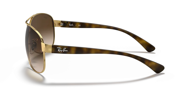 แว่นกันแดด Rayban RB3386-001/13 มุมข้าง ขาแว่นสีอะริสต้า