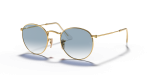 แว่นกันแดด Rayban Round Metal RB3447N-001/3F Arista Clear Gradient Light Blue แว่นกันแดด Rayban RB3447N-001/3F มุมเฉียง สีอะริสต้า สำหรับผู้ชาย