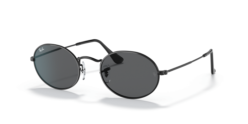 แว่นกันแดด Rayban Oval RB3547-002/B1 Black Dark Grey แว่นกันแดด Rayban RB3547-002/B1 มุมเฉียง สีดำ สำหรับผู้ใช้ทุกเพศ