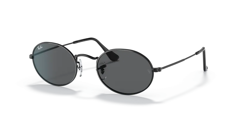 แว่นกันแดด Rayban Oval RB3547-002/B1 Black Dark Grey แว่นกันแดด Rayban RB3547-002/B1 มุมเฉียง สีดำ สำหรับผู้ใช้ทุกเพศ