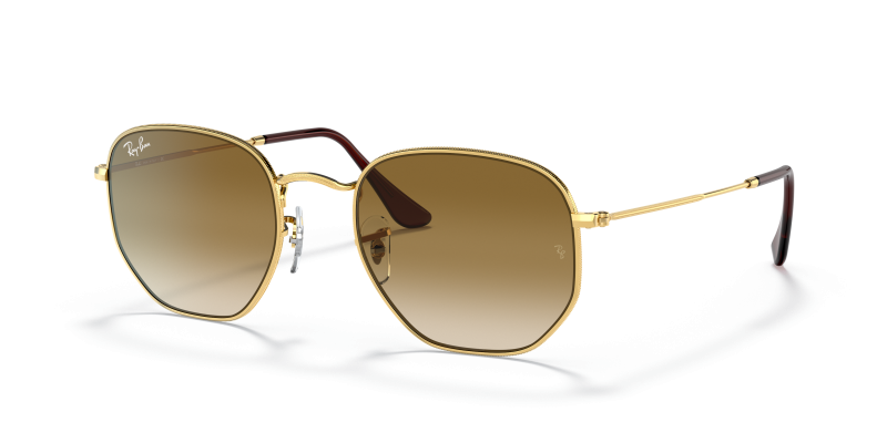 แว่นกันแดด Rayban Hexagonal RB3548-001/51 Arista Light Brown Gradient แว่นกันแดด Rayban RB3548-001/51 มุมเฉียง สีอะริสต้า สำหรับผู้ใช้ทุกเพศ