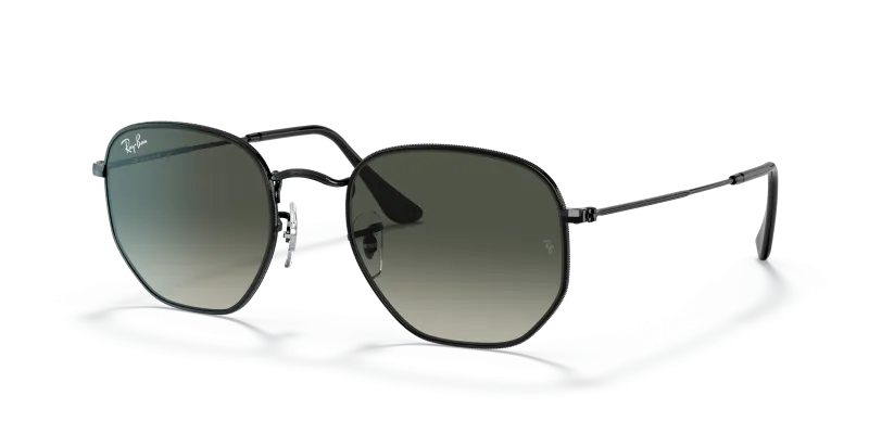 แว่นกันแดด Rayban Hexagonal RB3548-002/71 Black Grey Gradient แว่นกันแดด Rayban RB3548-002/71 มุมเฉียง สีดำ สำหรับผู้ใช้ทุกเพศ