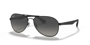 แว่นกันแดด Rayban RB3549-002/T3 มุมเฉียง สีดำ สำหรับผู้ใช้ทุกเพศ