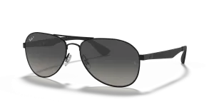 แว่นกันแดด Rayban RB3549-002/T3 มุมเฉียง สีดำ สำหรับผู้ใช้ทุกเพศ