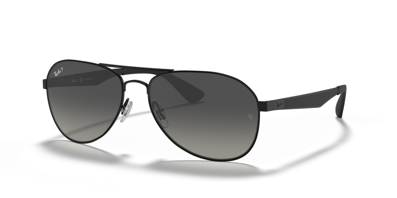 แว่นกันแดด Rayban RB3549-002/T3 Black Grey Polarized แว่นกันแดด Rayban RB3549-002/T3 มุมเฉียง สีดำ สำหรับผู้ใช้ทุกเพศ