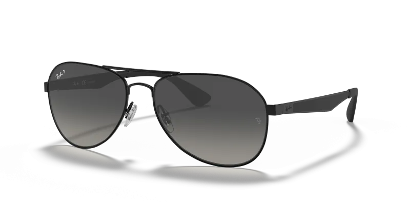 แว่นกันแดด Rayban RB3549-002/T3 Black Grey Polarized แว่นกันแดด Rayban RB3549-002/T3 มุมเฉียง สีดำ สำหรับผู้ใช้ทุกเพศ