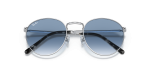 แว่นกันแดด Rayban New Round RB3637-003/3F Silver Clear Gradient Blue แว่นกันแดด Rayban RB3637-003/3F close-up ด้านหน้า