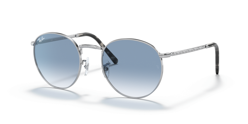 แว่นกันแดด Rayban New Round RB3637-003/3F Silver Clear Gradient Blue แว่นกันแดด Rayban RB3637-003/3F มุมเฉียง สีเงิน สำหรับผู้ใช้ทุกเพศ