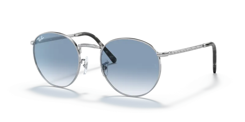 แว่นกันแดด Rayban New Round RB3637-003/3F Silver Clear Gradient Blue แว่นกันแดด Rayban RB3637-003/3F มุมเฉียง สีเงิน สำหรับผู้ใช้ทุกเพศ