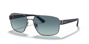 แว่นกันแดด Rayban RB3663-004/3M มุมเฉียง สีกันเมทัล สำหรับผู้ชาย