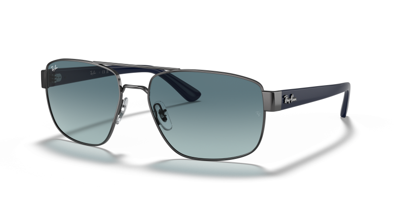 แว่นกันแดด Rayban RB3663-004/3M มุมเฉียง สีกันเมทัล สำหรับผู้ชาย