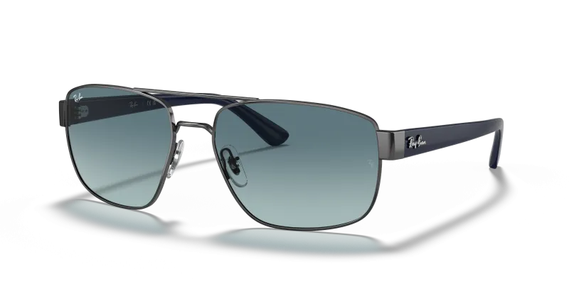แว่นกันแดด Rayban RB3663-004/3M มุมเฉียง สีกันเมทัล สำหรับผู้ชาย