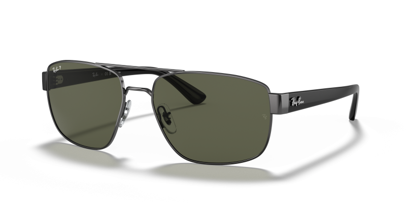 แว่นกันแดด Rayban RB3663-004/58 Gunmetal G-15 Green Polarized แว่นกันแดด Rayban RB3663-004/58 มุมเฉียง สีกันเมทัล สำหรับผู้ชาย