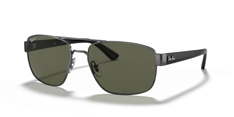 แว่นกันแดด Rayban RB3663-004/58 มุมเฉียง สีกันเมทัล สำหรับผู้ชาย