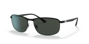 แว่นกันแดด Rayban RB3671CH-186/K8 มุมเฉียง สีดำ สำหรับผู้ใช้ทุกเพศ