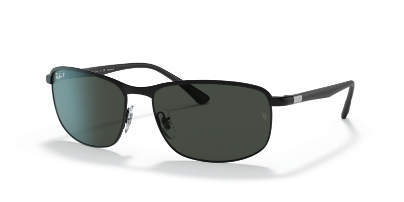 แว่นกันแดด Rayban Chromance RB3671CH-186/K8 Black Polar Dark Grey แว่นกันแดด Rayban RB3671CH-186/K8 มุมเฉียง สีดำ สำหรับผู้ใช้ทุกเพศ