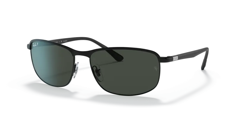 แว่นกันแดด Rayban Chromance RB3671CH-186/K8 Black Polar Dark Grey แว่นกันแดด Rayban RB3671CH-186/K8 มุมเฉียง สีดำ สำหรับผู้ใช้ทุกเพศ
