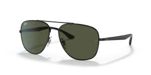แว่นกันแดด Rayban RB3683-002/31 มุมเฉียง สีดำ สำหรับผู้ใช้ทุกเพศ