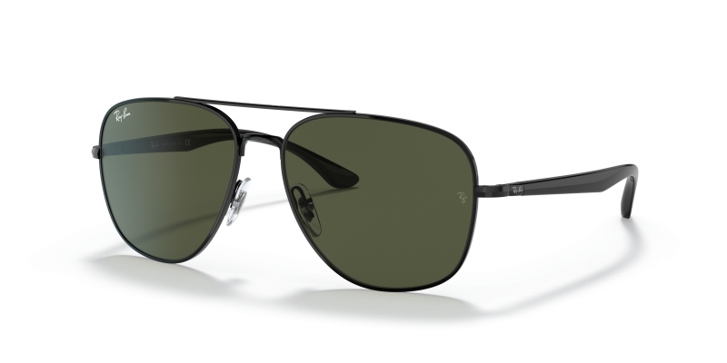 แว่นกันแดด Rayban RB3683-002/31 Black Green G-15 แว่นกันแดด Rayban RB3683-002/31 มุมเฉียง สีดำ สำหรับผู้ใช้ทุกเพศ