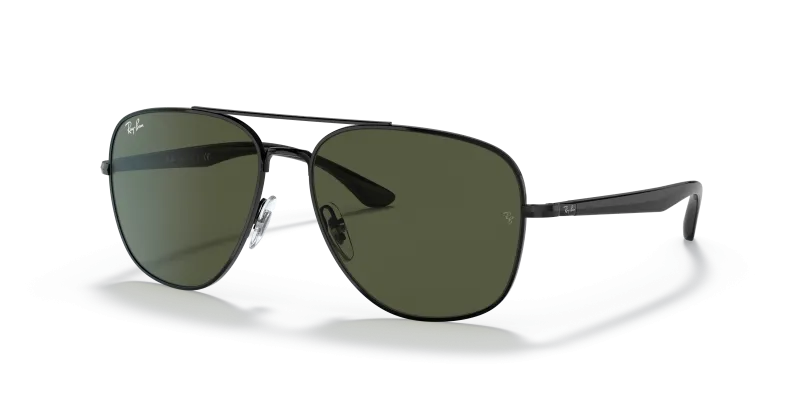แว่นกันแดด Rayban RB3683-002/31 Black Green G-15 แว่นกันแดด Rayban RB3683-002/31 มุมเฉียง สีดำ สำหรับผู้ใช้ทุกเพศ