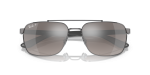 แว่นกันแดด Rayban RB3701-004/5J Gunmetal Polar Dark Grey แว่นกันแดด Rayban RB3701-004/5J close-up ด้านหน้า