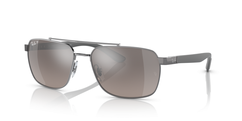 แว่นกันแดด Rayban RB3701-004/5J Gunmetal Polar Dark Grey แว่นกันแดด Rayban RB3701-004/5J มุมเฉียง สีกันเมทัล สำหรับผู้ชาย