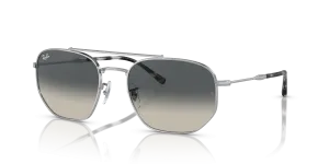 แว่นกันแดด Rayban RB3707-003/71 มุมเฉียง สีเงิน สำหรับผู้ใช้ทุกเพศ