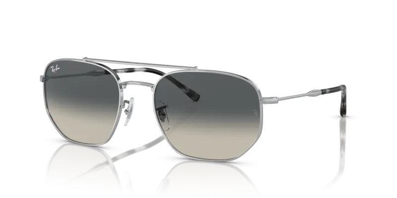 แว่นกันแดด Rayban RB3707-003/71 มุมเฉียง สีเงิน สำหรับผู้ใช้ทุกเพศ