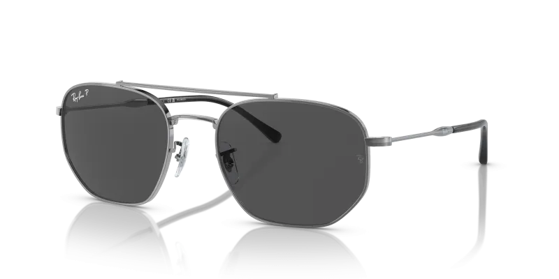 แว่นกันแดด Rayban RB3707-004/K8 Gunmetal Polar Dark Grey แว่นกันแดด Rayban RB3707-004/K8 มุมเฉียง สีกันเมทัล สำหรับผู้ใช้ทุกเพศ