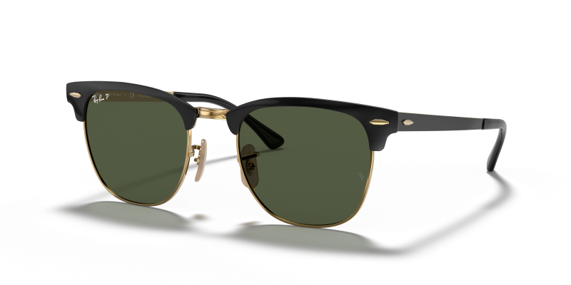 แว่นกันแดด Rayban RB3716-187/58 มุมเฉียง สีดำพื้นทอง สำหรับผู้ใช้ทุกเพศ