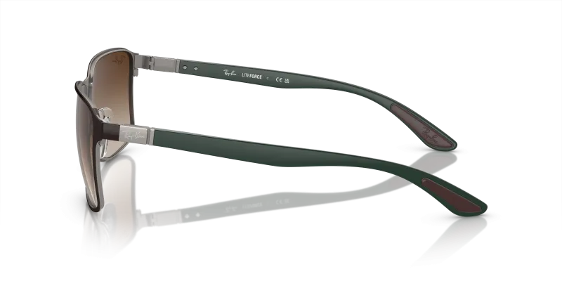 แว่นกันแดด Rayban RB3721-188/13 มุมข้าง ขาแว่นสีน้ำตาลพื้นกันเมทัล