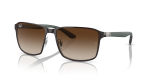 แว่นกันแดด Rayban RB3721-188/13 มุมเฉียง สีน้ำตาลพื้นกันเมทัล สำหรับผู้ใช้ทุกเพศ