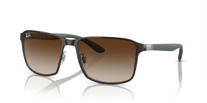 แว่นกันแดด Rayban RB3721-188/13 มุมเฉียง สีน้ำตาลพื้นกันเมทัล สำหรับผู้ใช้ทุกเพศ