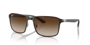 แว่นกันแดด Rayban RB3721-188/13 มุมเฉียง สีน้ำตาลพื้นกันเมทัล สำหรับผู้ใช้ทุกเพศ
