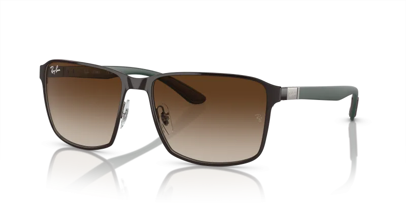 แว่นกันแดด Rayban RB3721-188/13 Brown On Gunmetal Brown แว่นกันแดด Rayban RB3721-188/13 มุมเฉียง สีน้ำตาลพื้นกันเมทัล สำหรับผู้ใช้ทุกเพศ