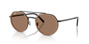 แว่นกันแดด Rayban RB3765-927973 มุมเฉียง สีดำ สำหรับผู้ใช้ทุกเพศ