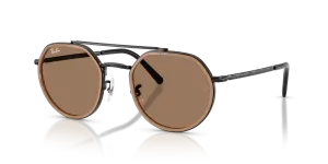 แว่นกันแดด Rayban RB3765-927973 มุมเฉียง สีดำ สำหรับผู้ใช้ทุกเพศ