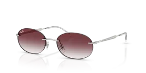 แว่นกันแดด Rayban RB3767-003/8H มุมเฉียง สีเงิน สำหรับผู้ใช้ทุกเพศ
