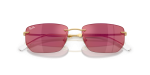 แว่นกันแดด Rayban RB3768-001/D0 Arista Dark Violet Mirror Red แว่นกันแดด Rayban RB3768-001/D0 close-up ด้านหน้า