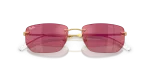 แว่นกันแดด Rayban RB3768-001/D0 Arista Dark Violet Mirror Red แว่นกันแดด Rayban RB3768-001/D0 close-up ด้านหน้า
