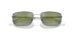 แว่นกันแดด Rayban RB3768-003/6R Silver Green Mirror Green แว่นกันแดด Rayban RB3768-003/6R close-up ด้านหน้า