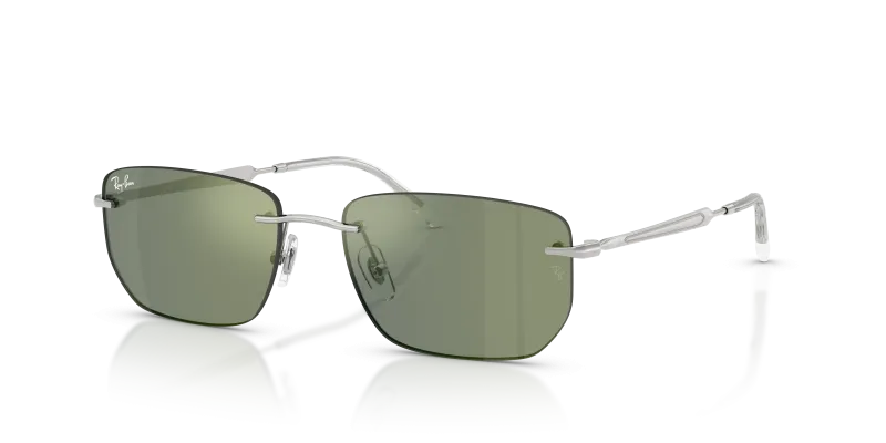 แว่นกันแดด Rayban RB3768-003/6R Silver Green Mirror Green แว่นกันแดด Rayban RB3768-003/6R มุมเฉียง สีเงิน สำหรับผู้ใช้ทุกเพศ