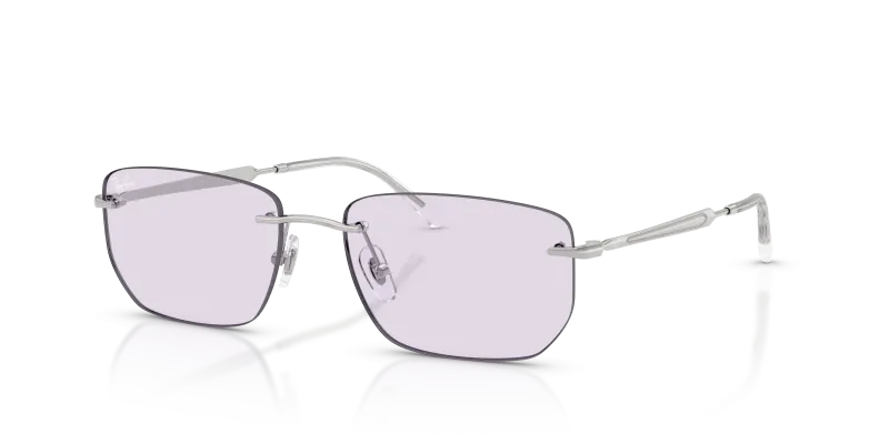 แว่นกันแดด Rayban RB3768-003/MH Silver Photo Amethyst Dark แว่นกันแดด Rayban RB3768-003/MH มุมเฉียง สีเงิน สำหรับผู้ใช้ทุกเพศ