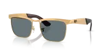 แว่นกันแดด Rayban Wayfarer Deluxe RB3875-92763R Sandblasted Legend Gold Dark Blue Polarized แว่นกันแดด Rayban RB3875-92763R มุมเฉียง สีทอง Legend ผิวทราย สำหรับผู้ใช้ทุกเพศ