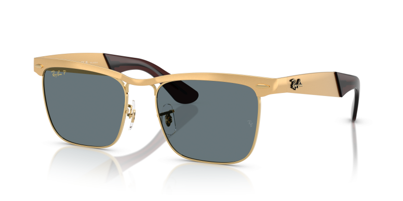แว่นกันแดด Rayban Wayfarer Deluxe RB3875-92763R Sandblasted Legend Gold Dark Blue Polarized แว่นกันแดด Rayban RB3875-92763R มุมเฉียง สีทอง Legend ผิวทราย สำหรับผู้ใช้ทุกเพศ