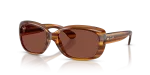 แว่นกันแดด Rayban RB4101-820/C5 มุมเฉียง สีฮาวานาแถบแดง สำหรับผู้หญิง