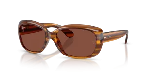 แว่นกันแดด Rayban RB4101-820/C5 มุมเฉียง สีฮาวานาแถบแดง สำหรับผู้หญิง