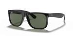 แว่นกันแดด Rayban Justin RB4165F-601/71 Black Green G-15 แว่นกันแดด Rayban RB4165F-601/71 มุมเฉียง สีดำ สำหรับผู้ชาย