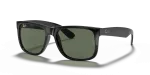 แว่นกันแดด Rayban Justin RB4165F-601/71 Black Green G-15 แว่นกันแดด Rayban RB4165F-601/71 มุมเฉียง สีดำ สำหรับผู้ชาย