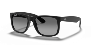 แว่นกันแดด Rayban RB4165F-622/T3 มุมเฉียง สีดำรับเบอร์ สำหรับผู้ชาย